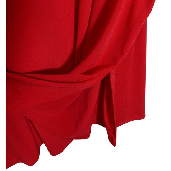 SUSAN GRAVER Artisan Liquid Knit Jeweled V Neck Tunic Top 3X Red Short Sleeve - Picture 4 of 7